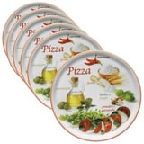 6er Set Pizzateller Napoli Pizzafoods rot 33cm - 04018#ZP2