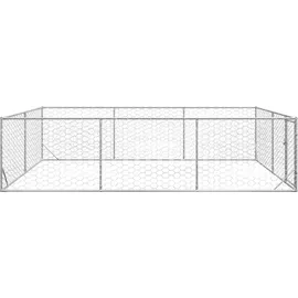 vidaXL Outdoor-Hundezwinger mit Tür 3x4x1 m Verzinkter Stahl