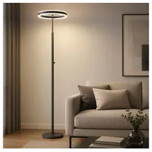 GLOBO Stehlampe 179 cm Leselampe Aluminium Metall schwarz