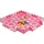 Relaxdays 52-tlg. Puzzlematte mit Rand und Motiven Pink/rosa