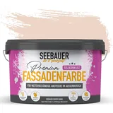 SEEBAUER diy Silikonharz-Fassadenfarbe Rot 10L für Außen (No. 304 Apricot Dream) Selbstreinigende Fassadenfarbe mit Lotuseffekt - Geeignet für Putz, Mauerwerk und Beton