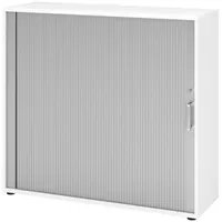bümö Rollladenschrank Office 80 x 40 x 120 Weiß/silber