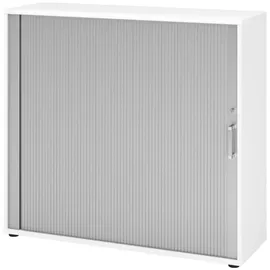 bümö Rollladenschrank Office 80 x 40 x 120 Weiß/silber