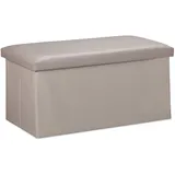 Relaxdays Sitzbank Truhenbank Grau 37,5 x 76,5 x 38,5 cm