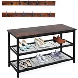 Relaxdays Schuhregal 80 x 45 x 30 cm mehrfarbig / schwarz-braun