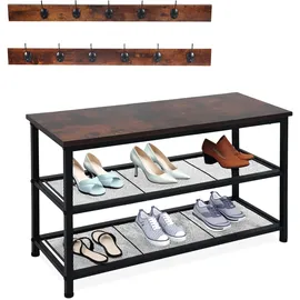 Relaxdays Schuhregal 80 x 45 x 30 cm mehrfarbig / schwarz-braun