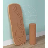 GoKi 59965 - Balance Board mit Kork Waikiki Beach, Balancierbrett mit Rolle, Holz/Kork, 60x24cm