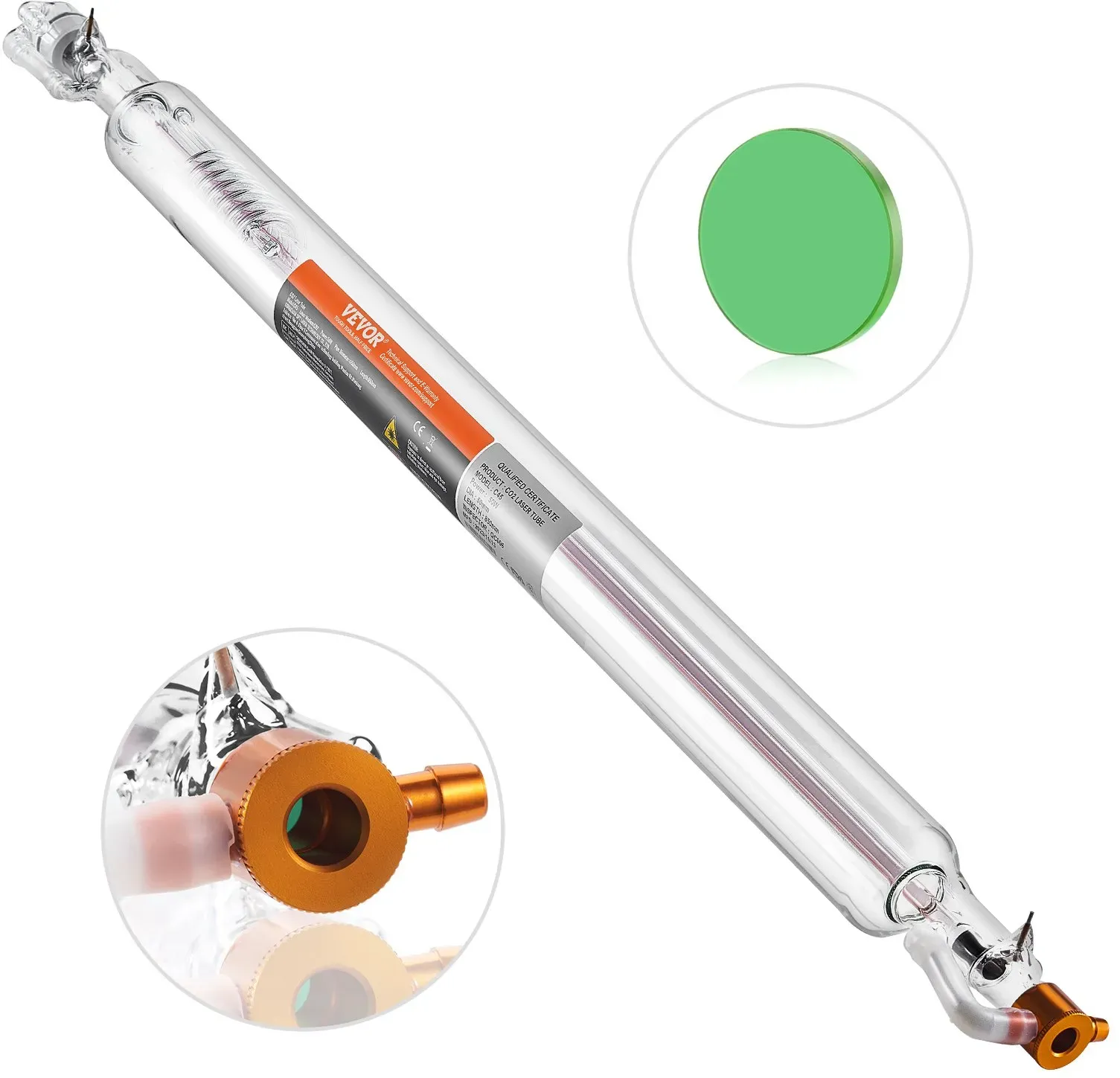 VEVOR CO2 Laser Tube CO2 Laserröhre  50 W, Professionelle Laserröhre 850 mm Länge CO2 Laser Röhre CO2 Glas Laser Tube für Laserschneiden Lasermarkieren Lasergravieren und Acrylschneiden usw.