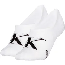 stichd b.v. Calvin Klein Damen Füßlinge High Cut Monogram 2er Pack - weiß - 39|40|41|42