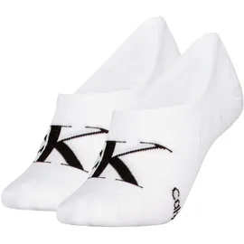 stichd b.v. Calvin Klein Damen Füßlinge High Cut Monogram 2er Pack - weiß - 39|40|41|42