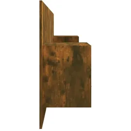 vidaXL Kopfteil mit Nachttischen Räuchereiche Holzwerkstoff