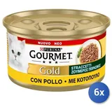 6x Gourmet Gold Dosen Streifen 85 Gramm Huhn Made IN Italy