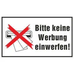 Aufkleber - Bitte keine Werbung einwerfen!