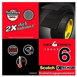 Scotch ExtremiumTM Ultra Strength Gewebeband schwarz 48,0 mm x 25,0 m 1 Rolle