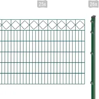 Arvotec Doppelstabmattenzaun »EXCLUSIVE 120 zum Einbetonieren "Karo" mit Zierleiste«, Zaunhöhe 120 cm, Zaunlänge 2 - 60 m 83271501-0 dunkelgrün H/L: 120 cm x 50 m