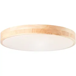 BRILLIANT Deckenleuchte "Slimline", weiß (holz hell, weiß), Ø 49cm H: 8,5cm, Lampen, LED Wand- und Deckenlampe 49cm holz hell/weiß, LED Deckenlampe LED Deckenleuchte