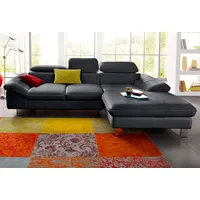 Cotta Eckcouch Kunstleder 2-Sitzer Schwarz