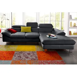 Cotta Eckcouch Kunstleder 2-Sitzer Schwarz