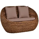 Sofa Rattan 135x80x80 cm Modern 100% Baumwolle Bananenblatt-Geflecht Rattan natu
