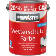 Primaster Wetterschutzfarbe Weiß seidenglänzend 3 l