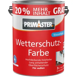 Primaster Wetterschutzfarbe Weiß seidenglänzend 3 l