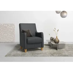 Sessel HOME AFFAIRE "Palmera", schwarz, B:70cm H:93cm T:75cm, Luxus-Microfaser (100% Polyester), Struktur (100% Polyester), Luxus-Microfaser in Lederoptik (100% Polyester), Sessel, Federkern-Polsterung, passend zur Serie »Palmera«