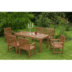 MERXX Gartenmöbel »Santos«, 6 Sitzplätze, Eukalyptusholz - beige