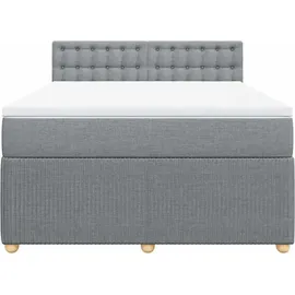 vidaXL Boxspringbett mit Matratze Hellgrau 140x200 cm Stoff