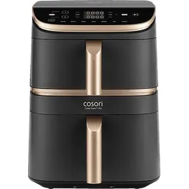 COSORI CAF-DC123S-DDER Turbo Tower Pro Smart Heißluftfritteuse 2630 Watt Dunkelgrau/Gold