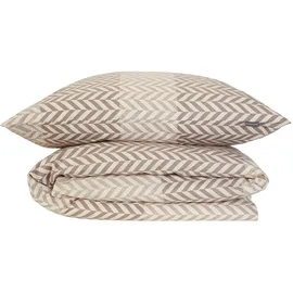 SCHIESSER Maribel Fischgrat Taupe 135 x 200 cm + 80 x 80 cm