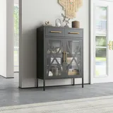 mein-regal Highboard Toronto Schwarz - Schwarz