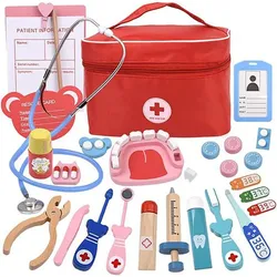 Fivejoy Spielzeug-Arztkoffer Arztkoffer Kinder, Holz Doktor Spielzeug mit Stethoskop, (1-tlg)