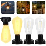 Solar Glühbirnen Für Draußen, 4 Stück 7cm Solarleuchten Ersatz Top mit Heller LED Glühbirne Wetterfest Garten Solarleuchten Ersatzteile LED Solarpanel Laterne Deckel für Außen Garten Dekoration