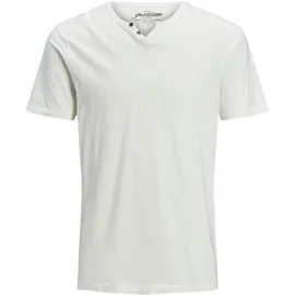 JACK & JONES T-Shirt mit Splitneck in Crockery-XXL