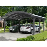 SKANHOLZ Doppelcarport Franken 6,35 x 5,41 m schiefergrau inkl. Pfostenanker