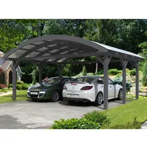 SKANHOLZ Doppelcarport Franken 6,35 x 5,41 m schiefergrau inkl. Pfostenanker