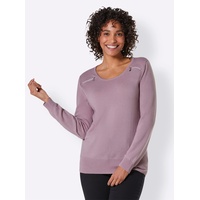 Wollpullover CREATION L PREMIUM "Kaschmir-Merino-Pullover" Gr. 42, lila (mauve) Damen Pullover