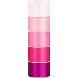 Satin Geschenkband 50mm 5 Farben je 25m lang rosa pink Schleifenband Geschenkverpackung Geburtstag Hochzeit Weihnachten