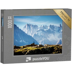 puzzleYOU Puzzle Mont-Blanc-Gletscher mit dem Lac Blanc, Frankreich, 1000 Puzzleteile, puzzleYOU-Kollektionen Berge