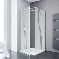 Schulte Alexa Style 2.0 Eckdusche mit Drehtür 80 x 80 cm Liane inkl. Duschwanne EP3215045 0197024