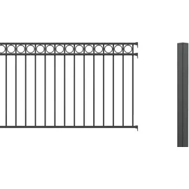GAH Alberts Alberts Komplettset Zaun Circle 2 m 120 cm anthrazit zE