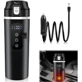 Wasserkocher für Auto, Elektrischer Wasserkocher 24V/12V Fahrzeug Beheizter Wasserkocher 500ml Reise Wasserkocher Temperatur Regelbar Wasserkocher Auto mit LCD-Display für Auto Lkw Reise Camping