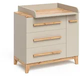 VitaliSpa Wickelkommode Malia, Cashmere/Artisan, 98 x 98 cm mit Schubladen,