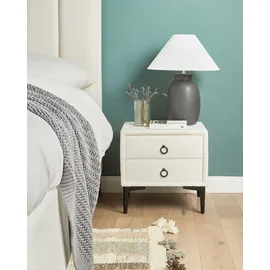 Beliani Nachttisch mit 2 Schubladen Schwarze Metallbeine modern Sezanne