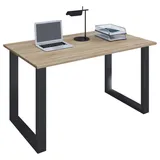 VCM my office Lona Schreibtisch sonoma-eiche rechteckig, U-Fuß-Gestell schwarz 110,0 x 80,0 cm