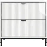vidaXL Nachtschrank 63,5 x 36 x 61 cm Hochglanz-Weiß