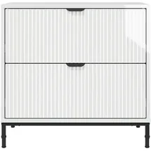 vidaXL Nachtschrank 63,5 x 36 x 61 cm Hochglanz-Weiß