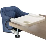 Baby Tischsitz mit Essbrett Portable Faltbar Hochstuhl Sitzerhöhung mit Transportbeutel, Ideal für Kleinkinder, Tragbar für Zuhause & Reise(Blau)