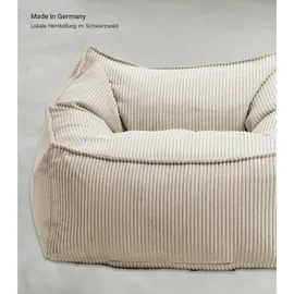mokebo Sessel Der Lümmel Cord 83 x 73 x 60 cm Beige mit Hocker