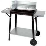 Aktive Tragbarer Holzkohlegrill, Metall, 90x32x85 cm, Mit Temperaturregler und 2 abnehmbaren Griffen, 4-fach höhenverstellbar, 2 Räder und Tragegriff, Einfacher und schneller Aufbau (52973)